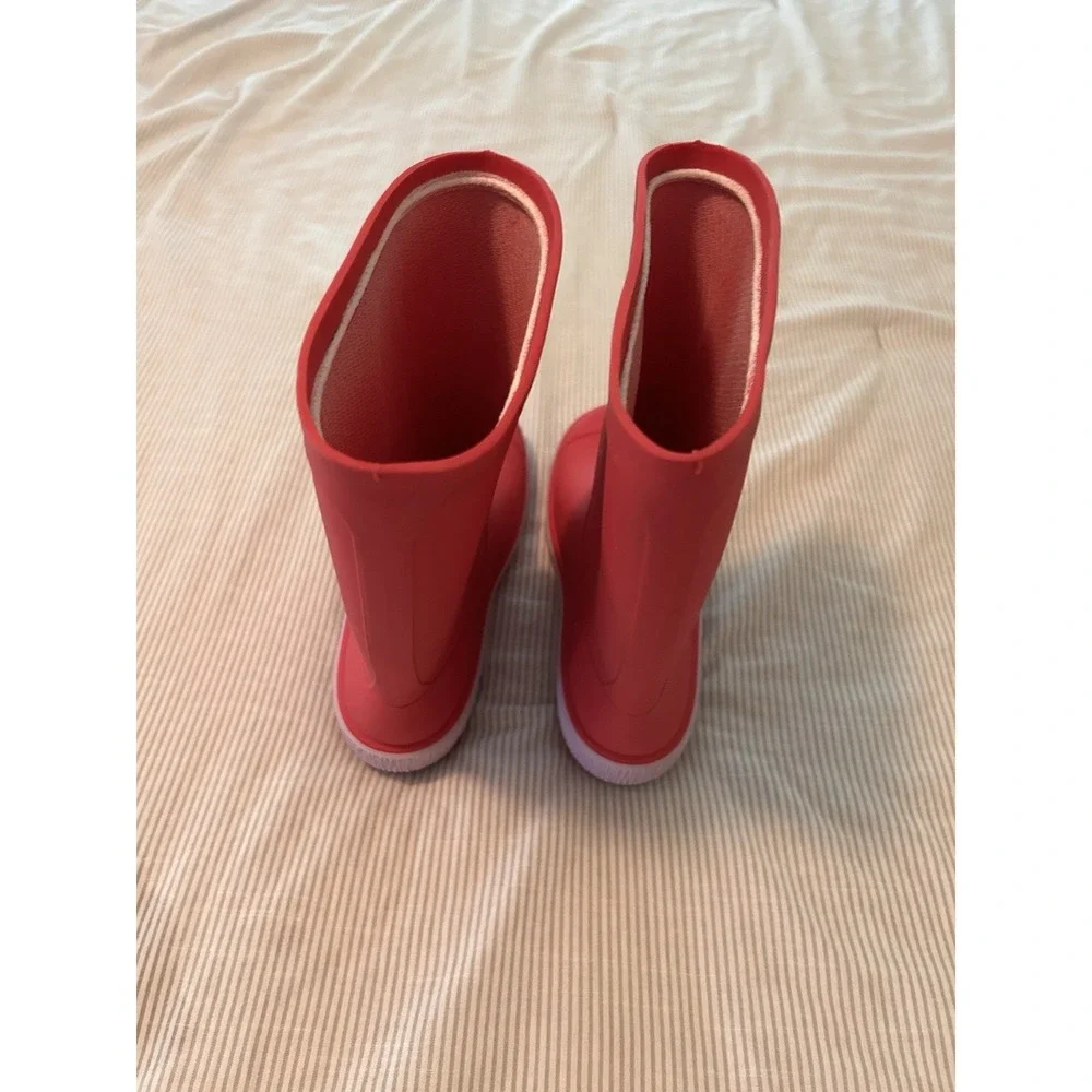 Kamik Youth Girls Size 3 Rubber Rain Boots Pink Anti Odor Wellies Outdoors Play